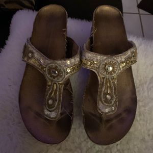 White/Gold Bling Sandals